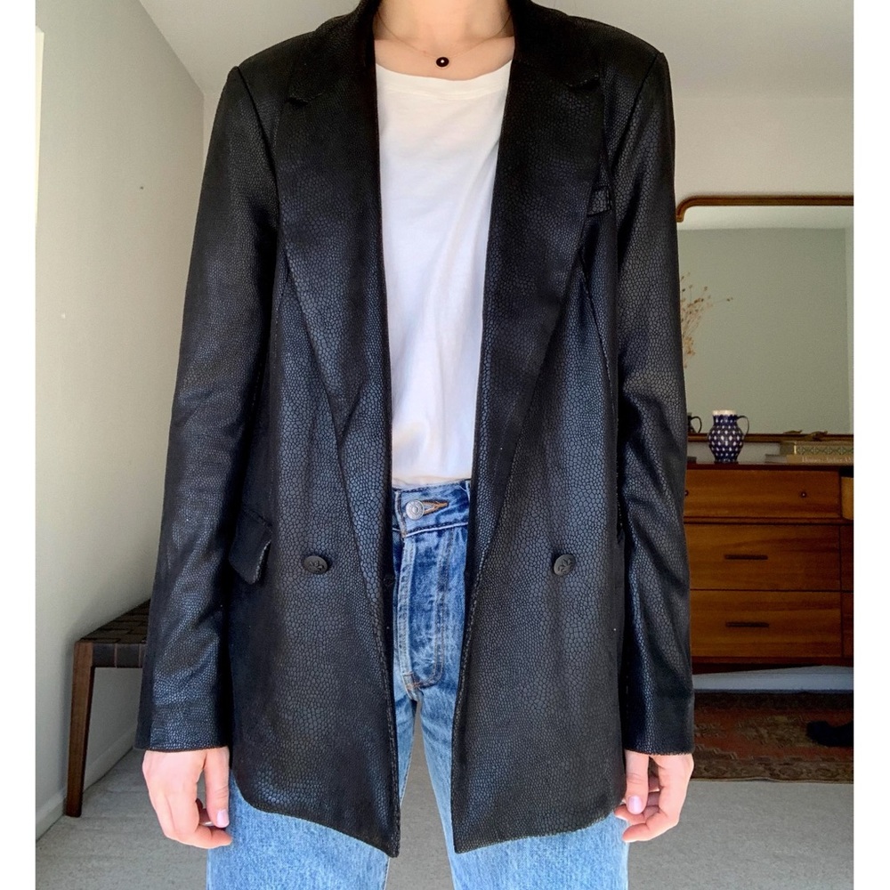 Free People Faux Leather Blazer